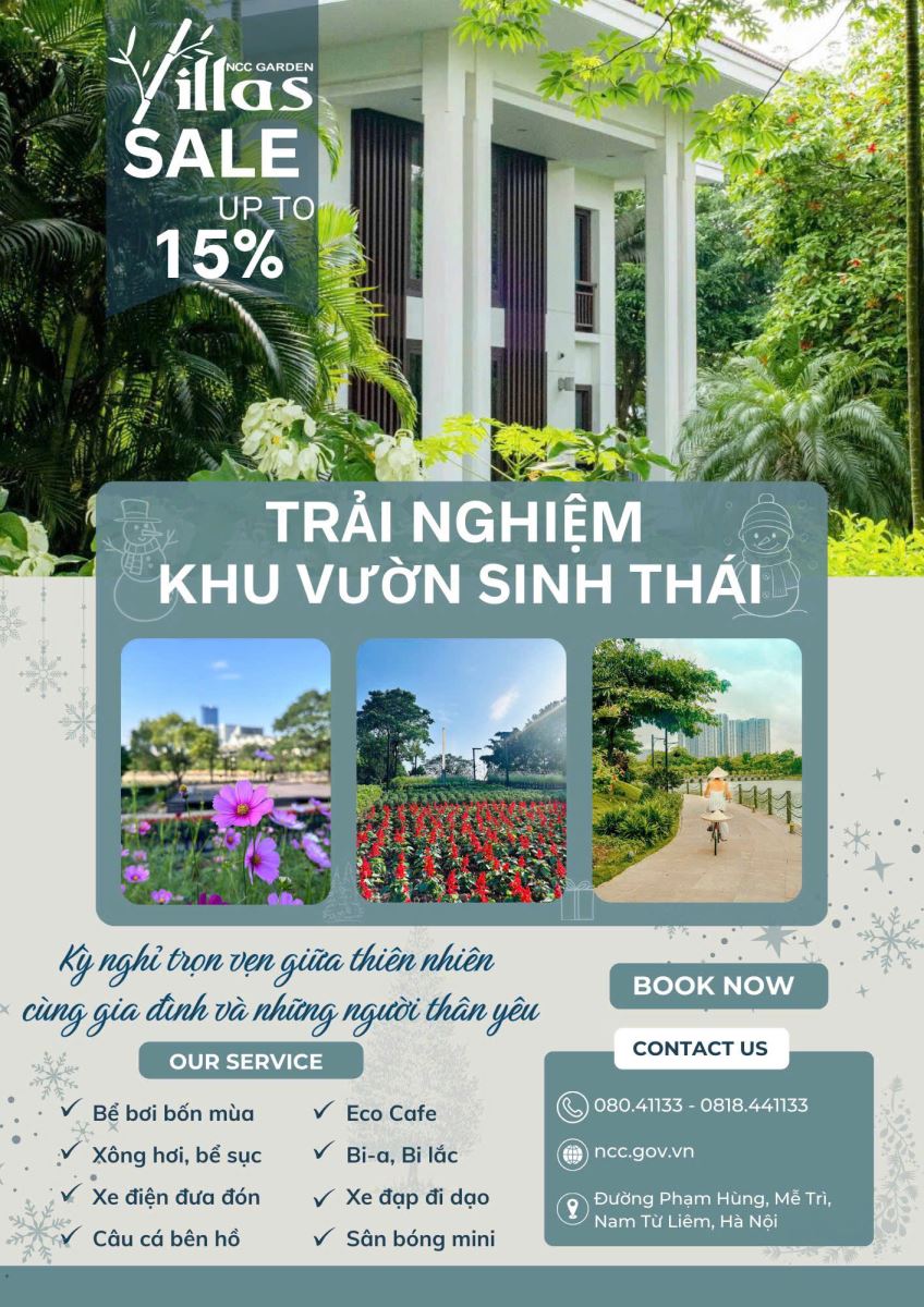 TRẢI NGHIỆM KHU VƯỜN SINH THÁI NCC GARDEN VILLAS