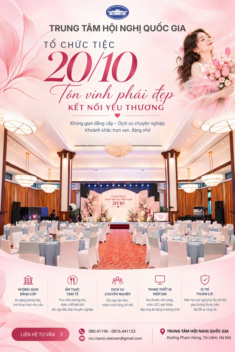 GỬI TRAO YÊU THƯƠNG – TÔN VINH PHÁI ĐẸP DỊP 20/10 TẠI TRUNG TÂM HỘI NGHỊ QUỐC GIA