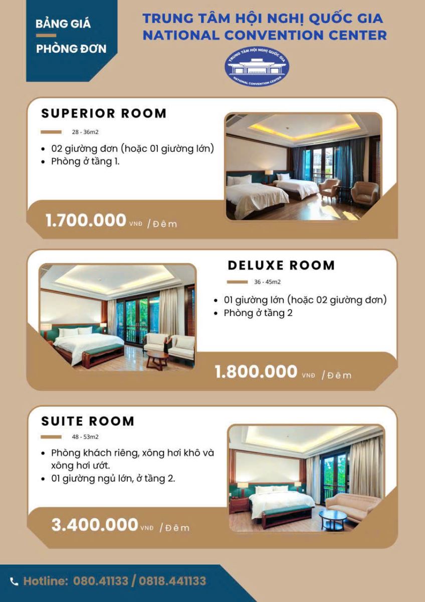 Các hạng phòng và tiện ích tại NCC Garden Villas